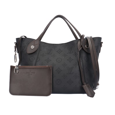 ルイヴィトン ヒナPM モノグラムマヒナ ショルダーバッグ モノグラムマヒナ M54350 ブラック レディース LOUIS VUITTON 中古