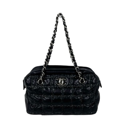 シャネル CHANEL ショルダーバッグ レザー/メタル ブラック/シルバー レディース【中古】 z11303