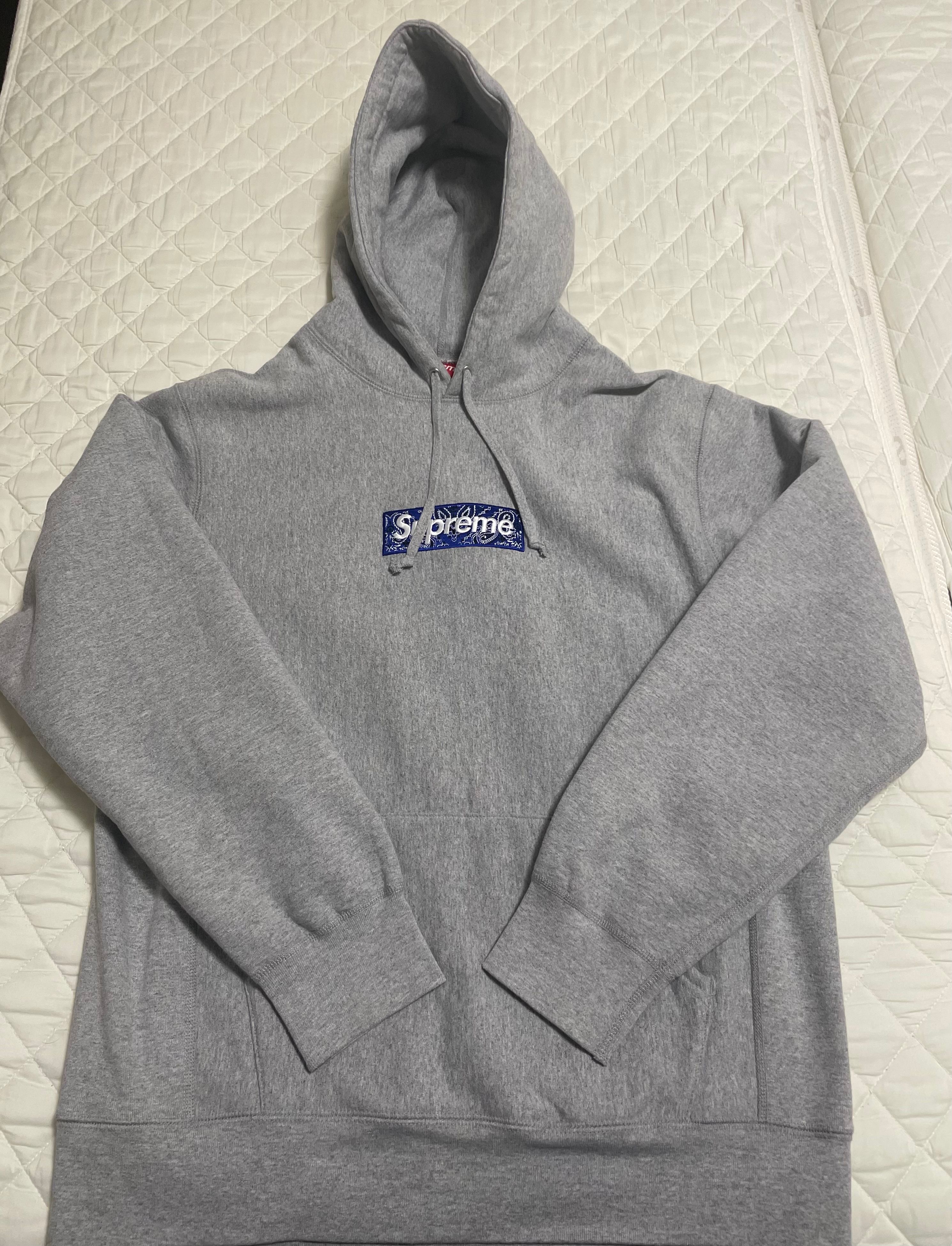 Supreme Bandana Box Logo Hooded Sweatshirt "Grey"