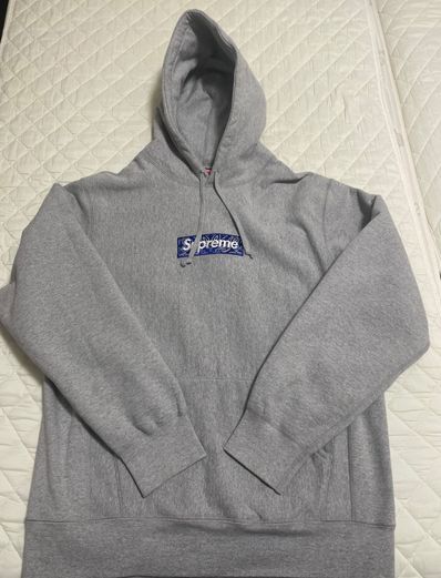 Supreme Bandana Box Logo Hooded Sweatshirt "Grey"