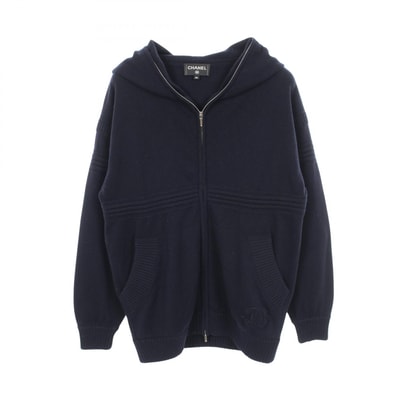 シャネル CHANEL ココマーク ニット パーカー 衣料品 トップス カシミヤ レディース ネイビー系 【中古】