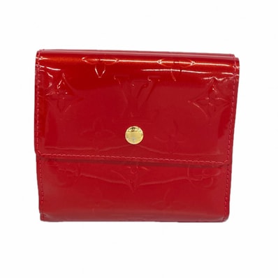 【6dc2718-k】ルイヴィトン 三つ折り財布 ヴェルニ ポルトモネビエカルトクレディ M91982 ポムダムール【中古】レディース