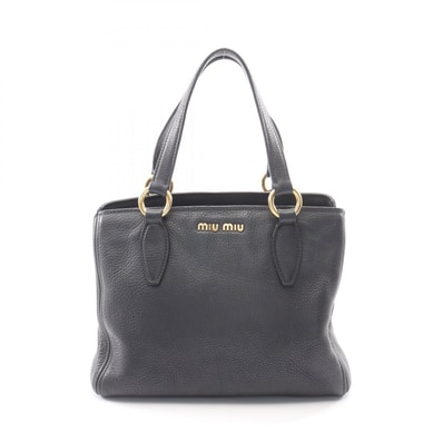 ミュウ ミュウ Miu Miu トートバッグ ハンドバッグ バッグ レザー レディース ブラック系 【中古】