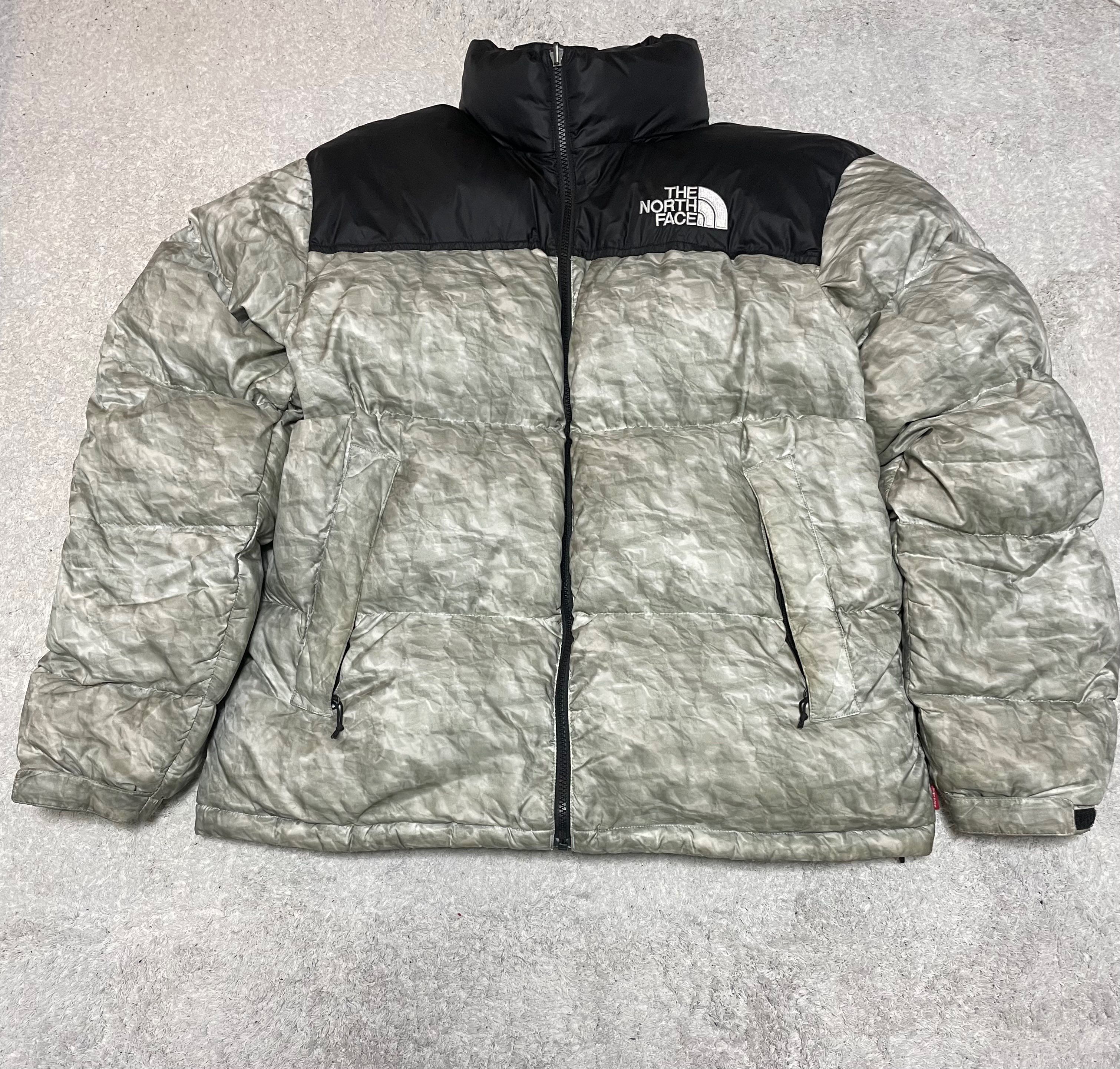 Supreme x The North Face Nuptse Jacket "White Paper Print"