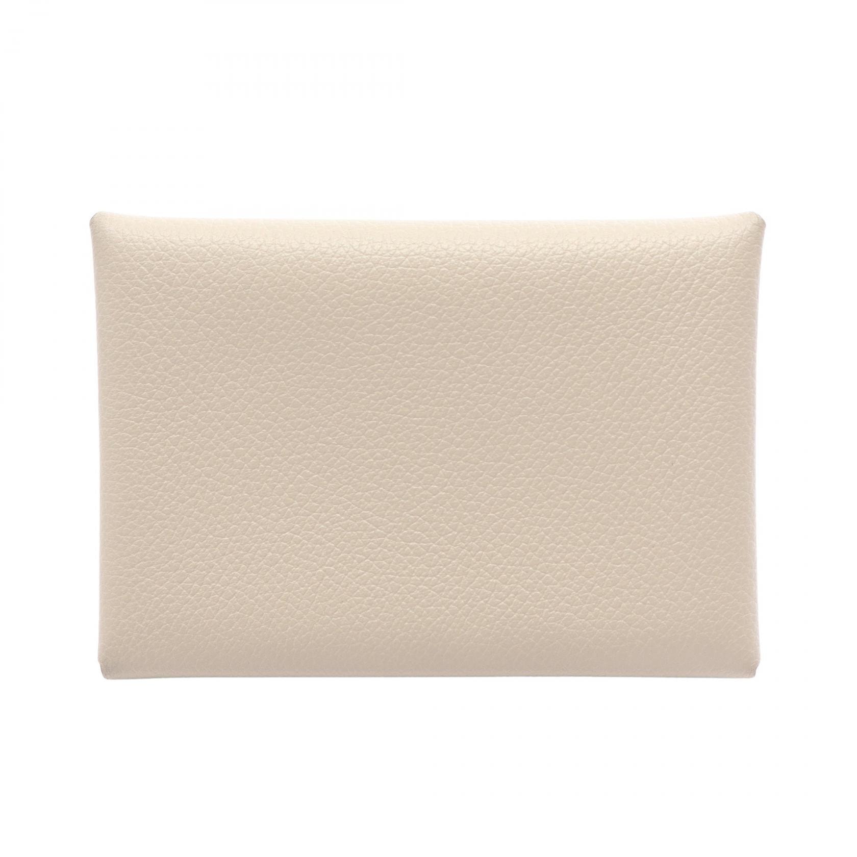 エルメス HERMES カルヴィデュオ ベトン コインケース 財布 レザー エバーカラー ベトン W刻印(2024年製造) レディース アイボリー系 【中古】