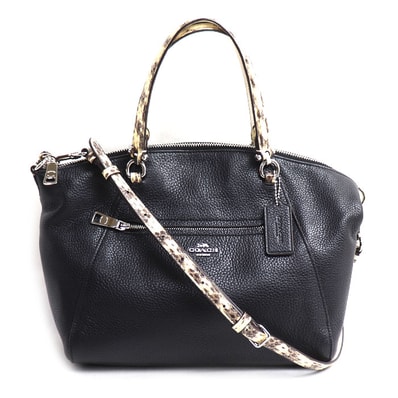 COACH コーチ プレーリー サッチェル スネーク トリム 2Wayショルダーバッグ ブラック F88561 レディース【中古】