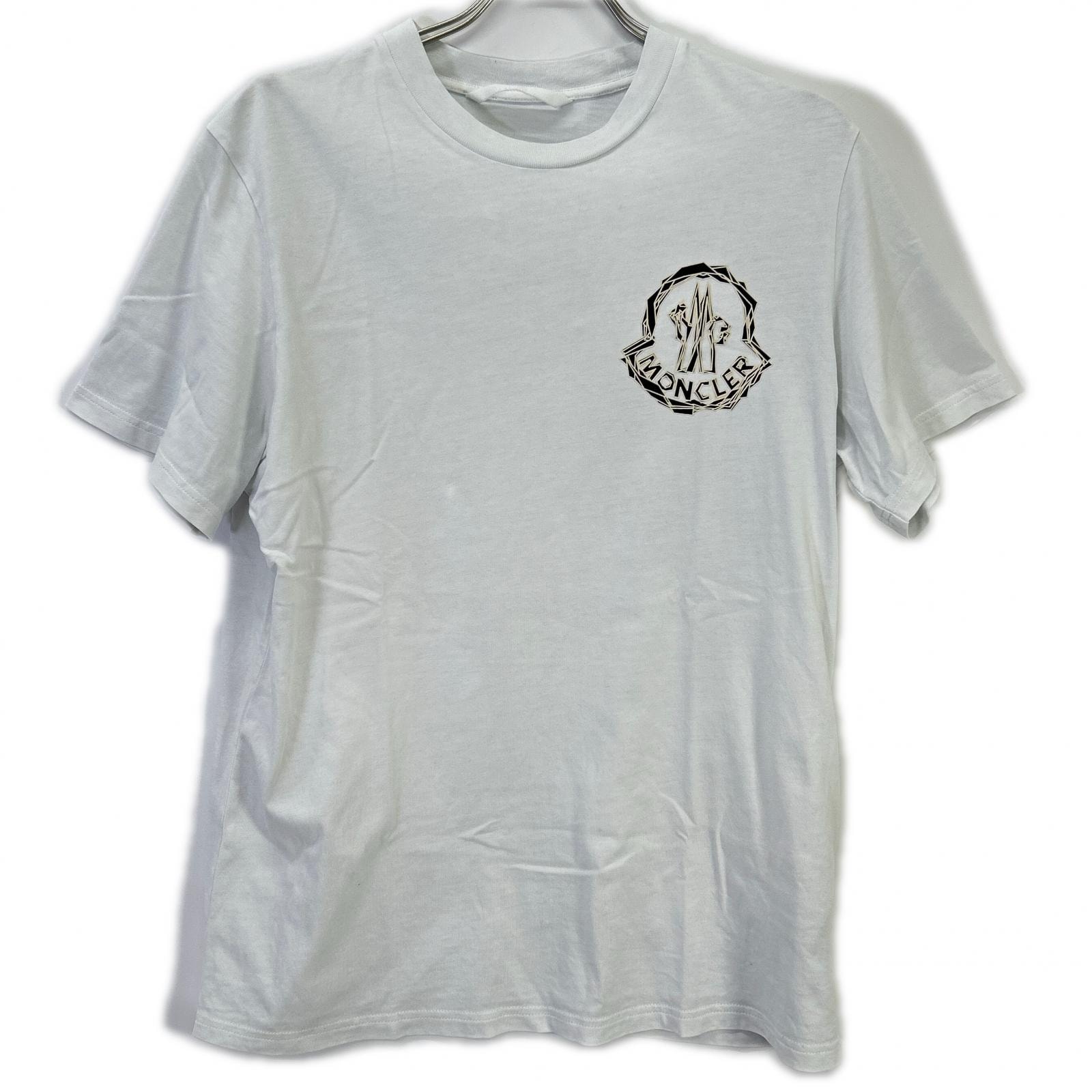 モンクレール 25SS T-SHIRT SS ホワイト コットン ロゴプリント ショートスリーブカットソー M