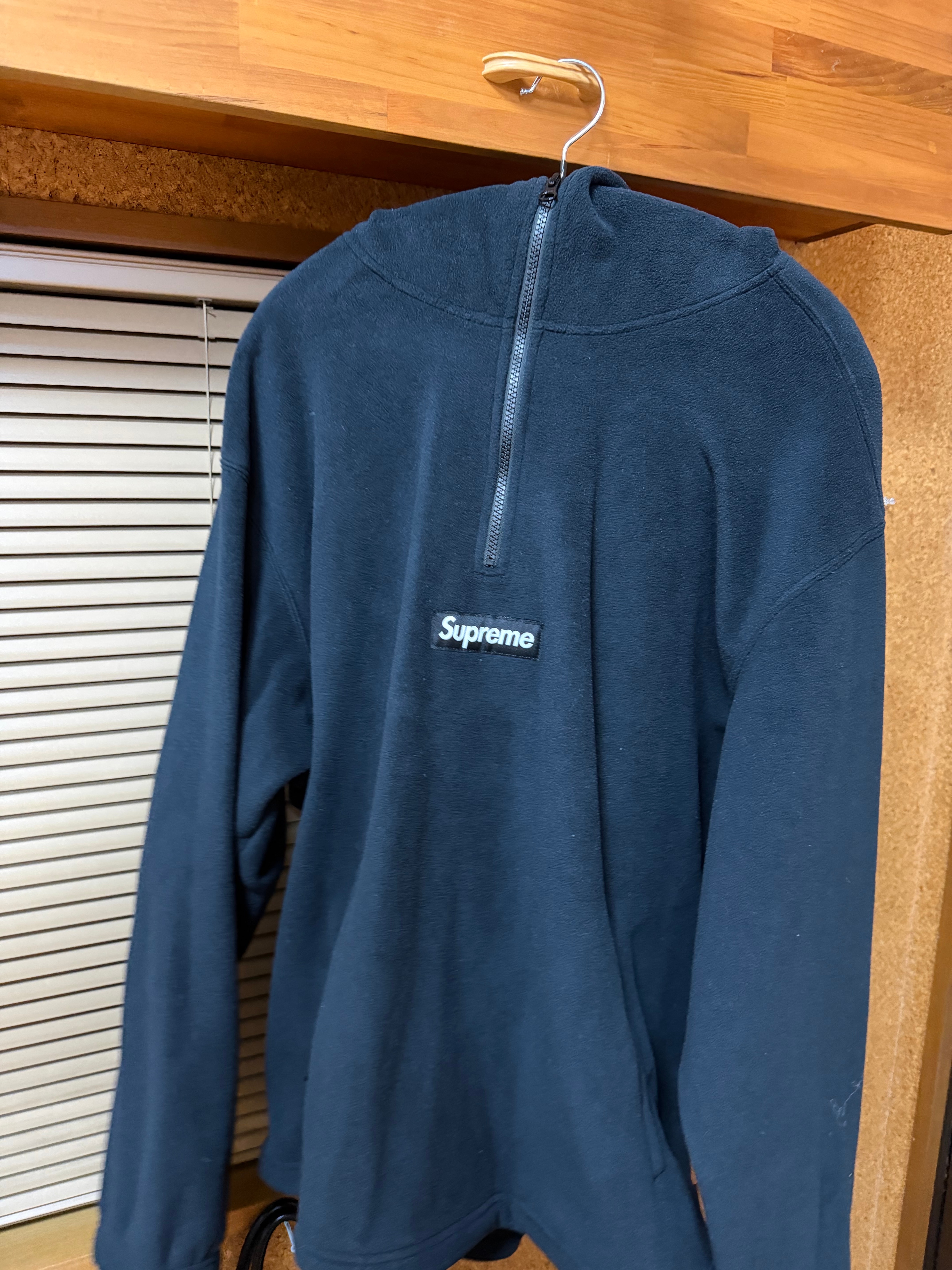 Supreme Polartec Face Mask Half Zip Hooded Sweatshirt "Black"
