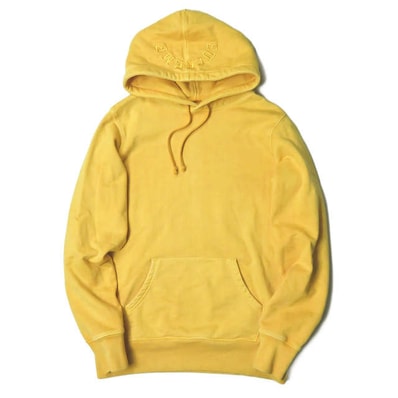 SUPREME シュプリーム 17SS Overdyed Hooded Sweatshirt オーバーダイ スウェットプルオーバーパーカー S イエロー フーディー フードロゴ刺繍 トップス j2903