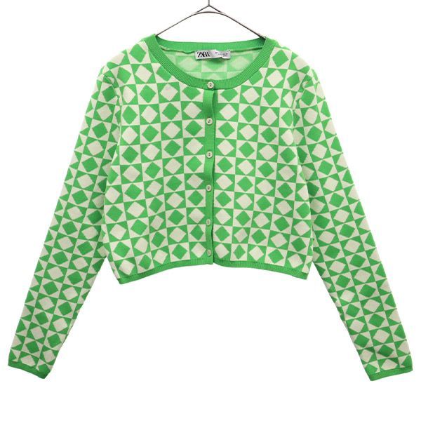 ZARA ザラ 総柄 長袖 ニットカーディガン