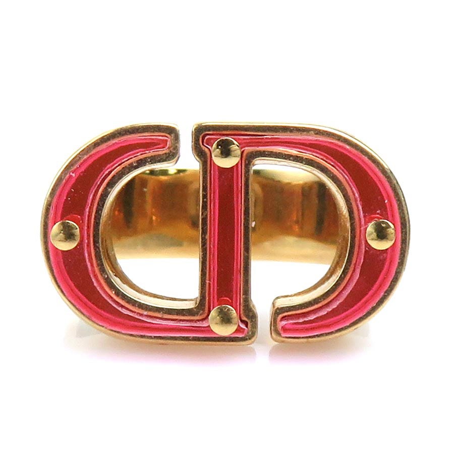 クリスチャンディオール Christian Dior リング・指輪 メタル/アクリル ピンク×ゴールド レディース 11.5号【中古】 56377g