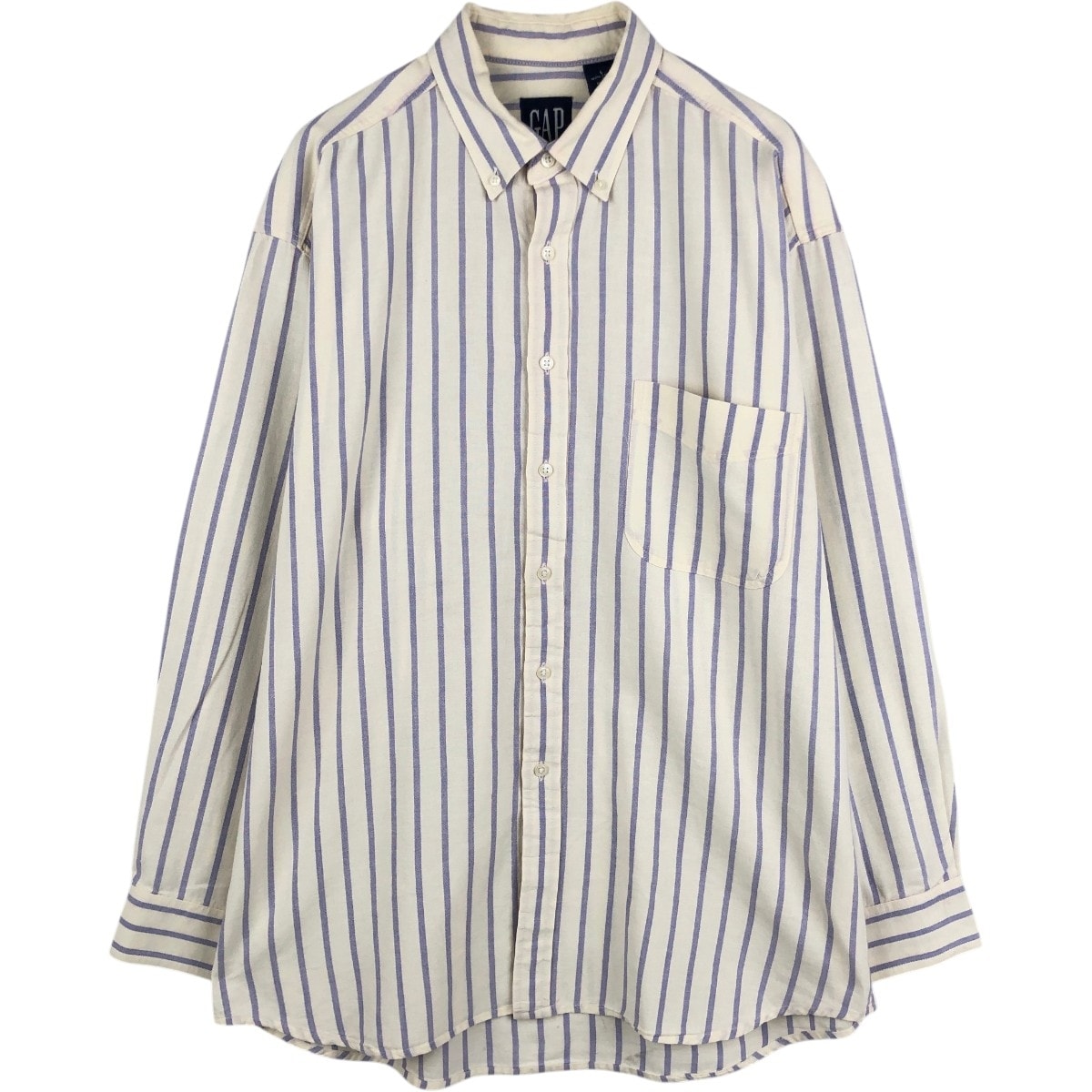 古着 90年代 ギャップ GAP オールドギャップ 長袖 ボタンダウンストライプシャツ カナダ製 メンズL相当 ヴィンテージ/eaa677053