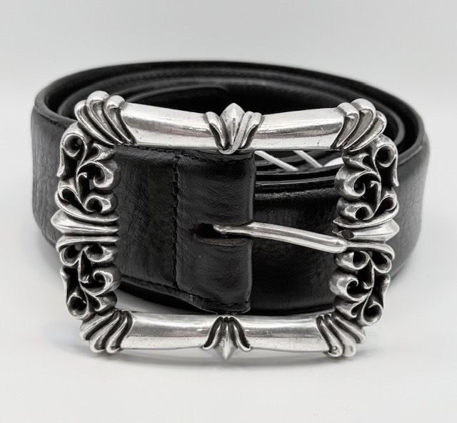 Chrome Hearts Filigree OTJ Buckle Leather Belt "Black/Silver"