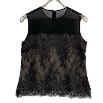 フォクシーブティック 41520 ブラック Leticia フラワー レース ノースリーブトップス 38