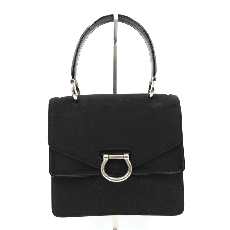 CELINE(セリーヌ)ヴィンテージ ハンドバッグ ブラック シルバー金具 レディース イタリア製 F-97/1【中古】