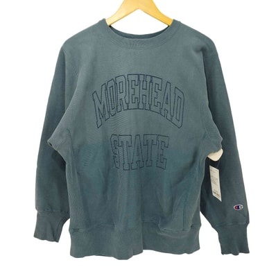 90s USA製 リバースウィーブ MOREHEAD STATE カレッジ クルーネックスウェット【1142836215643】