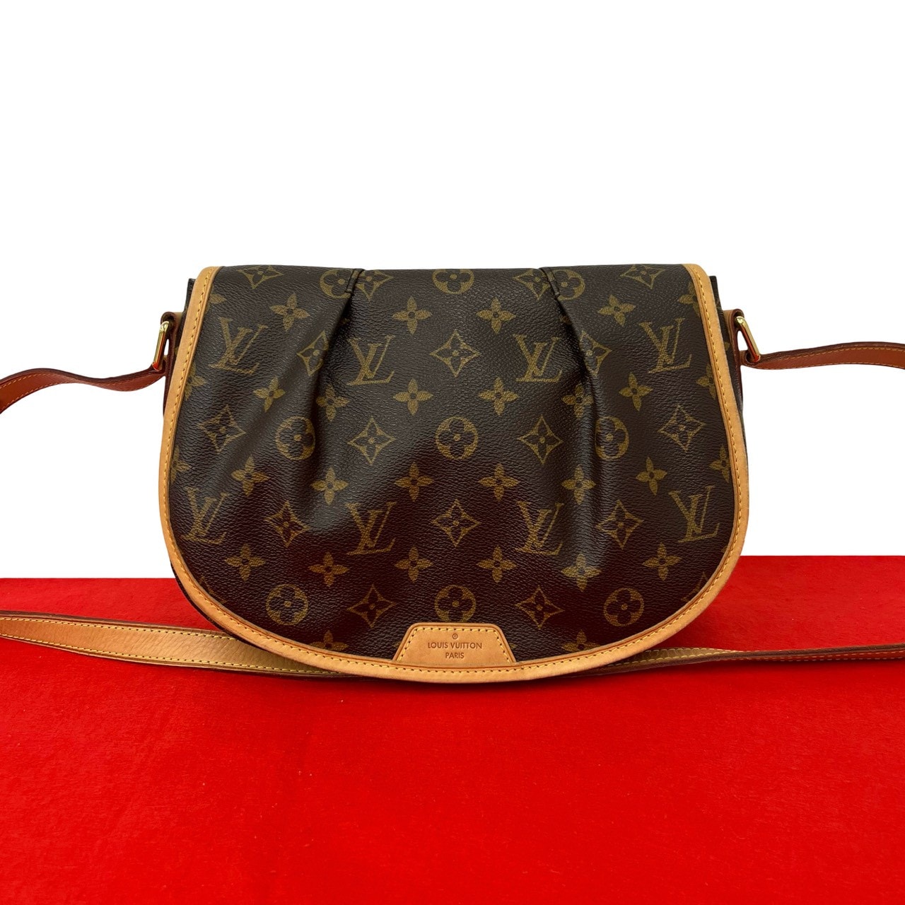 LOUIS VUITTON ルイヴィトン メニルモンタン PM モノグラム レザー PVC ショルダーバッグ ブラウン
 19517