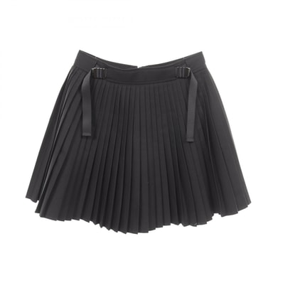 ディオール Dior ミニ プリーツ スカート 衣料品 ボトムス コットン レディース ブラック系 【中古】