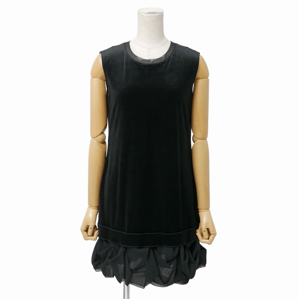 FOXEY NEW YORK フォクシー ニューヨーク VELOUR NOIR ワンピース サイズ38 ベロア ノースリーブ ブランド古着【中古】20260326/RA8392