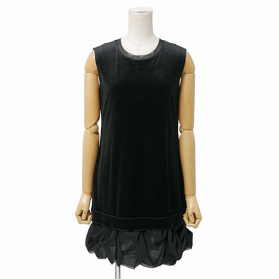 FOXEY NEW YORK フォクシー ニューヨーク VELOUR NOIR ワンピース サイズ38 ベロア ノースリーブ ブランド古着【中古】20260326/RA8392
