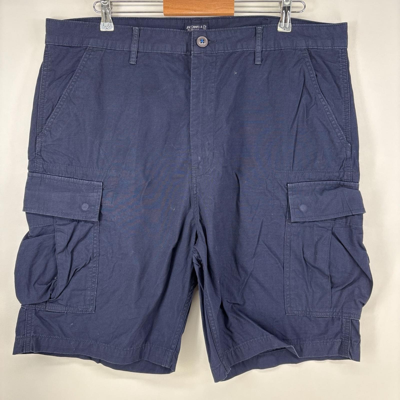 古着 リーバイス Levi's ショートパンツ リップストップ カーゴパンツ ハーフパンツ ワンポイントロゴ w38 ネイビー メンズ