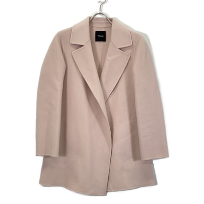セオリー 22AW 01-2409602 ピンク ウール×カシミヤ LUXE NEW DIVIDE オープンコート S