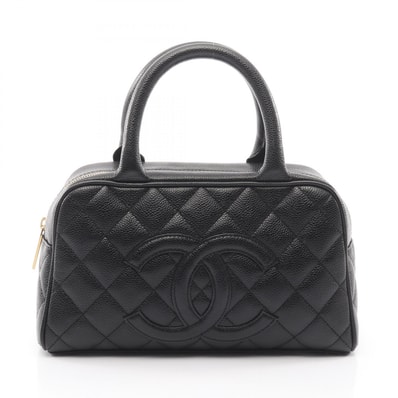 シャネル CHANEL マトラッセ ハンドバッグ バッグ レザー カーフ(牛革) レディース ブラック系 【中古】