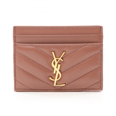 サンローランパリ SAINT LAURENT PARIS YSL モノグラム カードケース アクセサリー レザー レディース ピンク系 423291AAA445922 【新品】