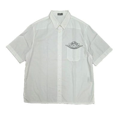 Dior ディオール エア ジョーダン AIR JORDAN ロゴ プリント 20SS 半袖シャツ 033C502A1581 コットン ホワイト メンズ【中古】