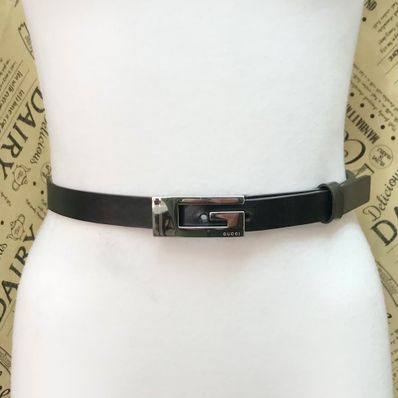 グッチ ベルト ブラック レザー Gバックル 036 2194 S2182