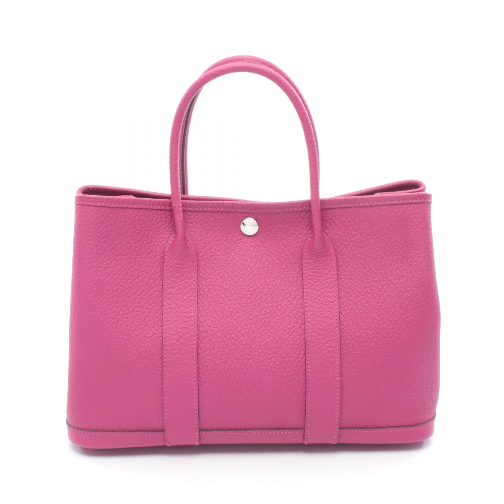 エルメス HERMES ガーデンパーティTPM トートバッグ バッグ レザー カントリー カントリー ローズパープル A刻印(2017年製造) レディース ピンク系 【中古】