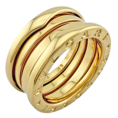 ブルガリ ビーゼロワン 3バンドリング リング 指輪 8.5号 18金 K18イエローゴールド レディース BVLGARI 中古