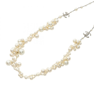 シャネル CHANEL ネックレス ジュエリー ステンレススチール フェイクパール レディース シルバー系 / ホワイト系 【中古】