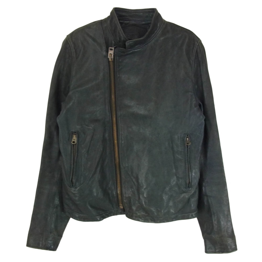 HYSTERIC GLAMOUR ヒステリックグラマー ライダースジャケット 0113LB01 ゴートレザー 山羊革 シングル ライダース ジャケット ブラック系 FREE【中古】