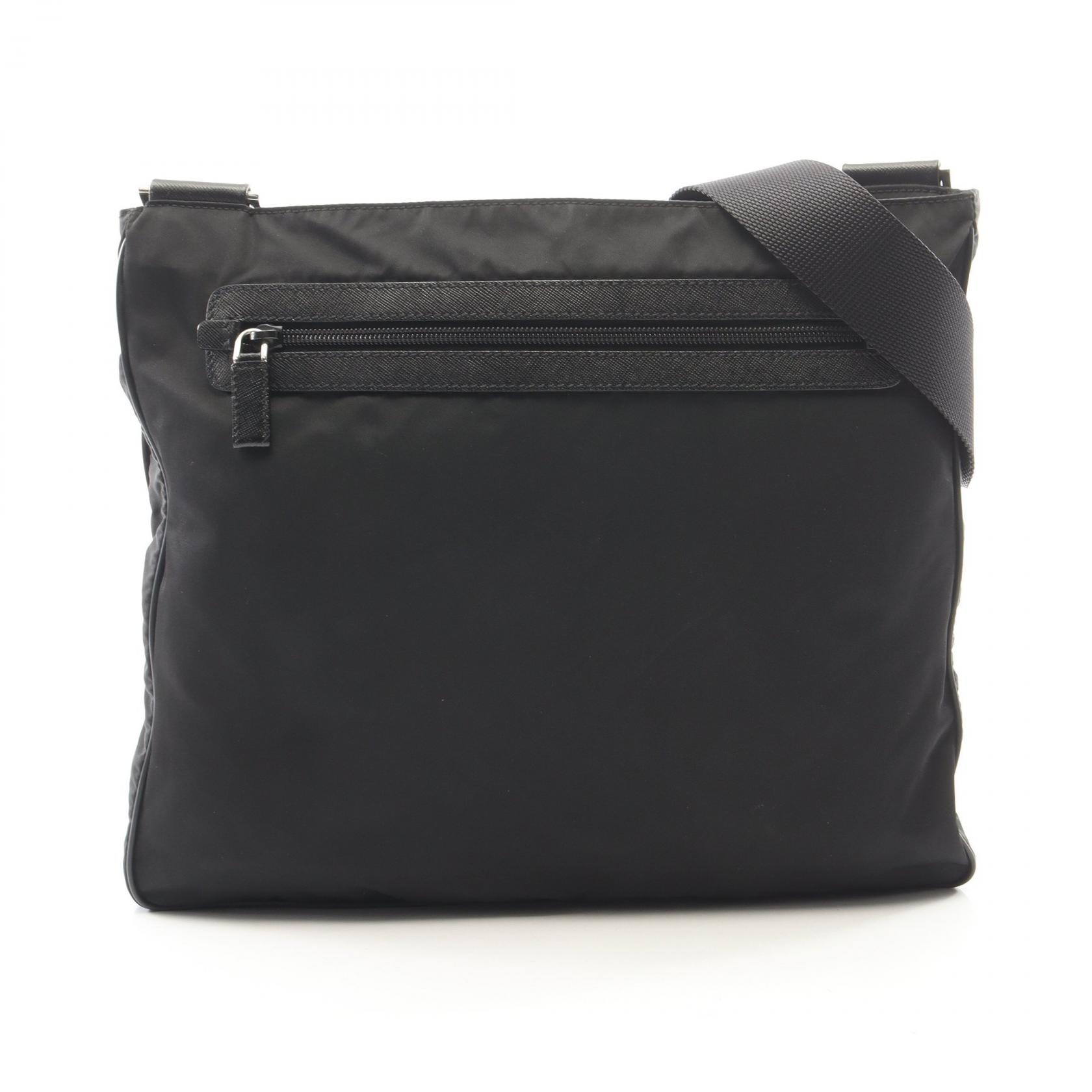 プラダ PRADA ショルダーバッグ バッグ ナイロン サフィアーノレザー レディース ブラック系 【中古】