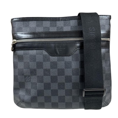 ルイヴィトン トマス ダミエグラフィット ショルダーバッグ ダミエグラフィットキャンバス N58028 ブラック メンズ LOUIS VUITTON 中古