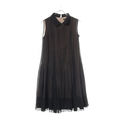 フォクシー FOXEY Dress Charlotte シャーロット レイヤード ノースリーブ ワンピース 衣料品 トップス ポリエステル レディース ブラック系 / ベージュ系 38120 【中古】