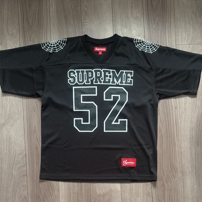 Supreme Spiderweb Football Jersey "Black"