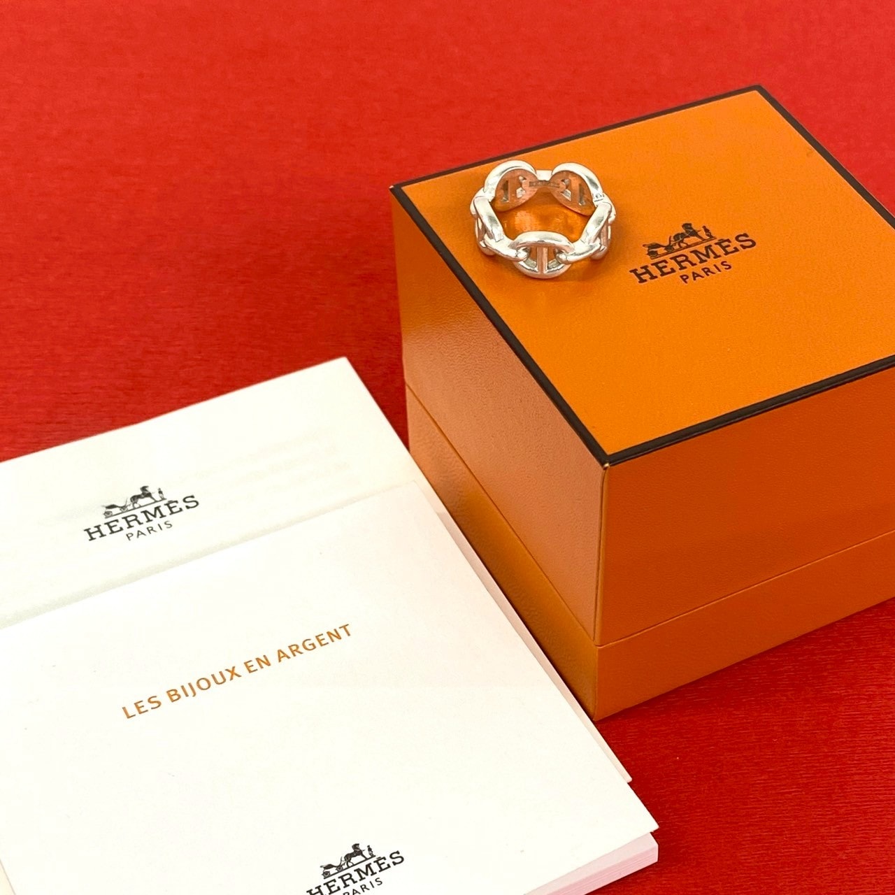 HERMES エルメス シェーヌダンクル アンシェネ PM シルバー925 リング・指輪 8号 シルバー
 17672