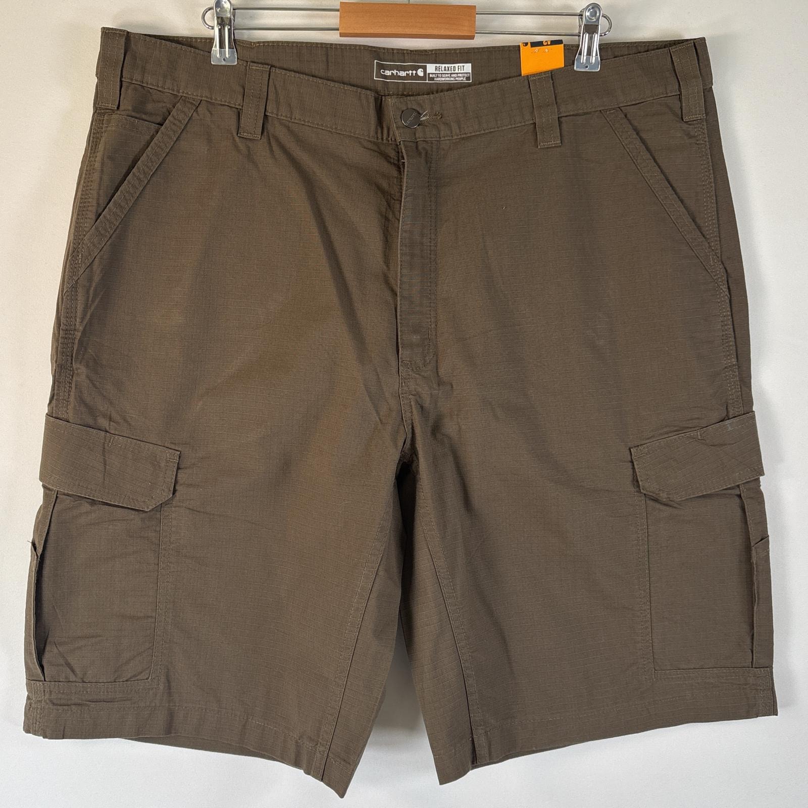 古着 美品 カーハート Carhartt ショートパンツ デッドストック 大きいサイズ ワーク ワンポイント タグ付き w42 ブラウン系 メンズ