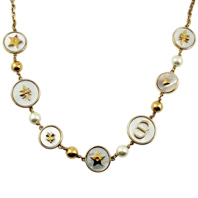 美品 ディオール ネックレス D-LUCK ショートネックレス N3159WOMMP