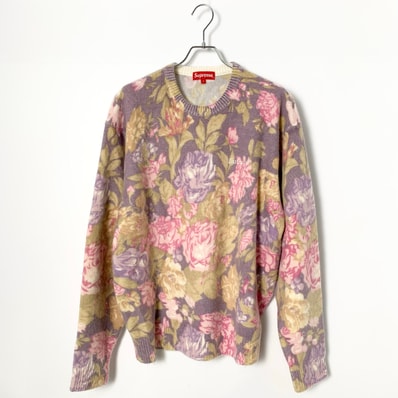 supreme 19SS/Printed Floral Angora Sweater Large purple