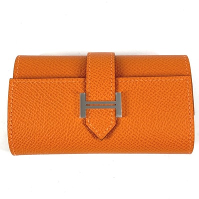 エルメス HERMES ベアン Hロゴ 4連 4P 鍵 キーケース エプソン K刻 オレンジ 未使用