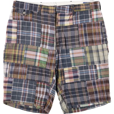 古着 ラルフローレン Ralph Lauren POLO by Ralph Lauren チェック柄 パッチワーク ハーフパンツ ショートパンツ メンズw36相当/eaa577672