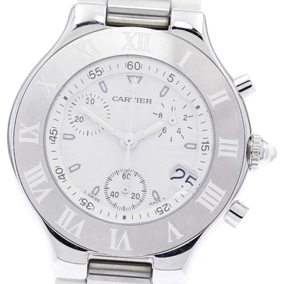 ☆良品 カルティエ クロノスカフ デイト W10184U2 メンズ 【中古】