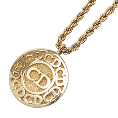 ディオール CDロゴ ネックレス ゴールド メッキ レディース Dior 【中古】