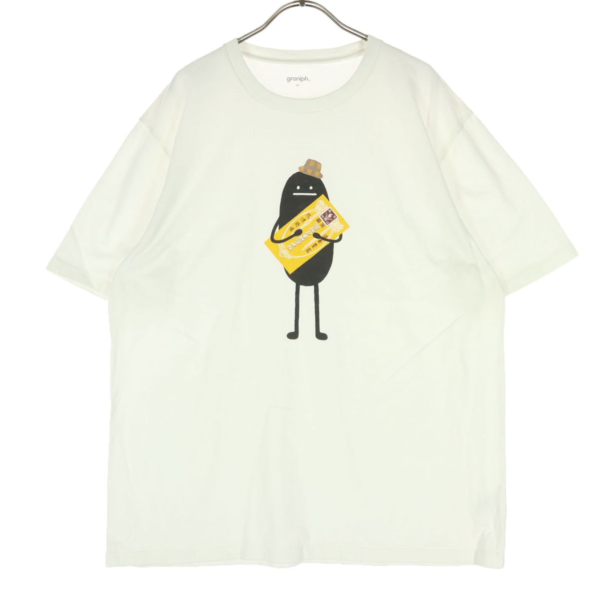 graniph グラニフ 森永製菓 コラボ フロントプリント 半袖 Tシャツ XL ホワイト ミルクキャラメル