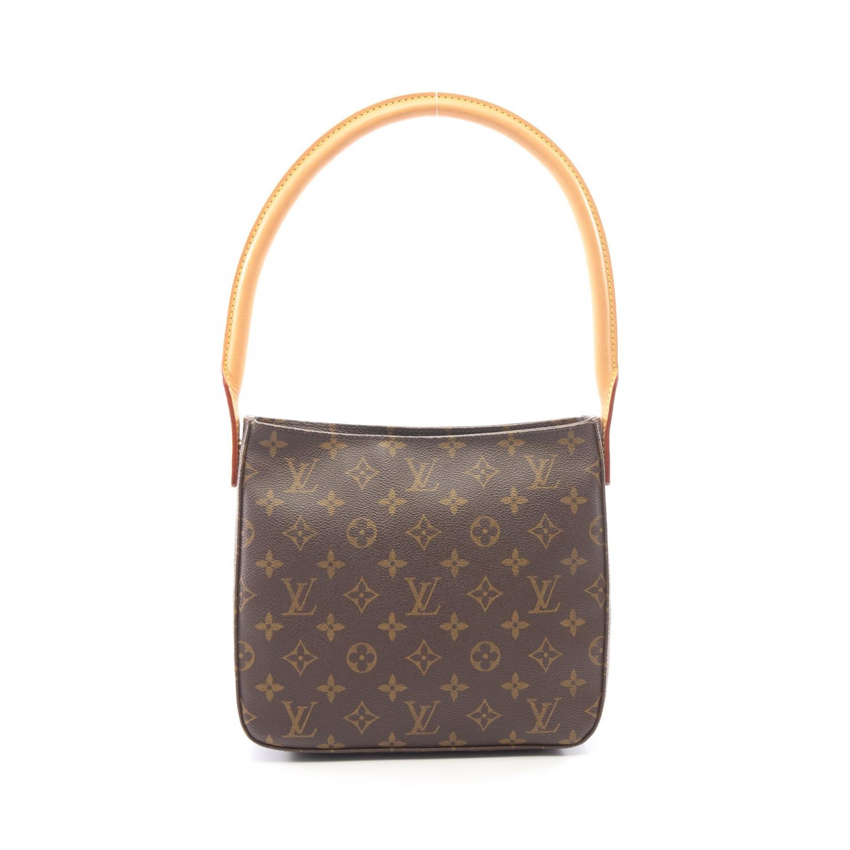 ルイ・ヴィトン LOUIS VUITTON ルーピングMM ショルダーバッグ バッグ PVCコーティングキャンバス レザー モノグラム レディース ブラウン系 M51146 【中古】