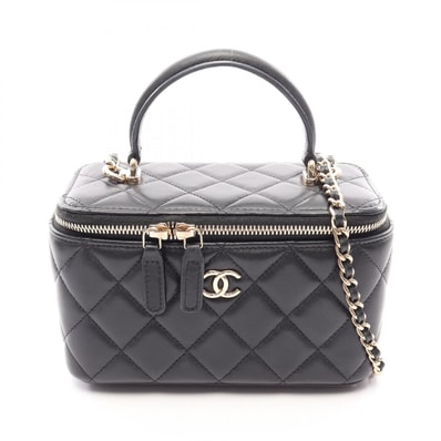 シャネル CHANEL マトラッセ バニティバッグ 2WAY ショルダーバッグ バッグ ラムスキン(羊革) レディース ブラック系 AP2199 【中古】