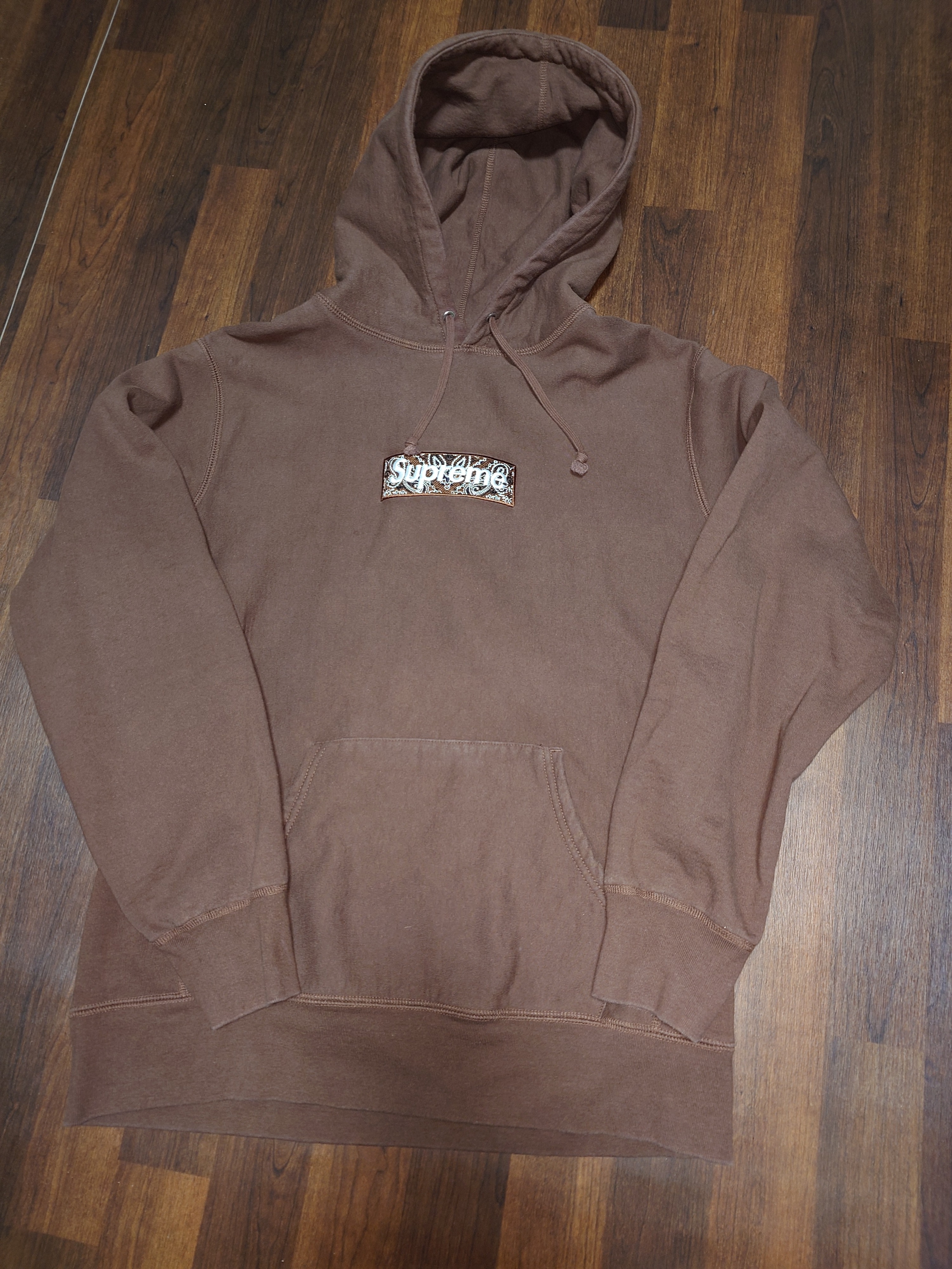 Supreme Bandana Box Logo Hooded Sweatshirt "Brown"
